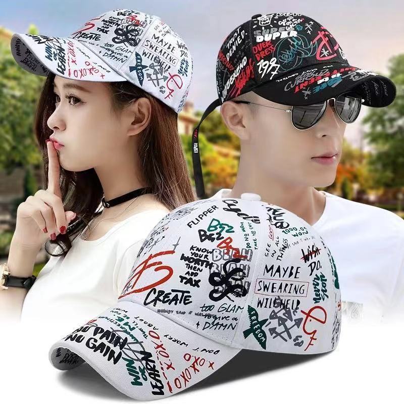 Koreanische GD-Graffiti-Langband-Hip-Hop-Baseballmütze, modische Herren- und Damenmütze, vielseitiger, hübscher Sonnenhut_voghion.com