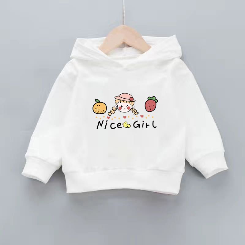 Children's hooded sweater boys and girls baby printed top spring and autumn new fashion loose coat foreign style bottoming shirt cotton