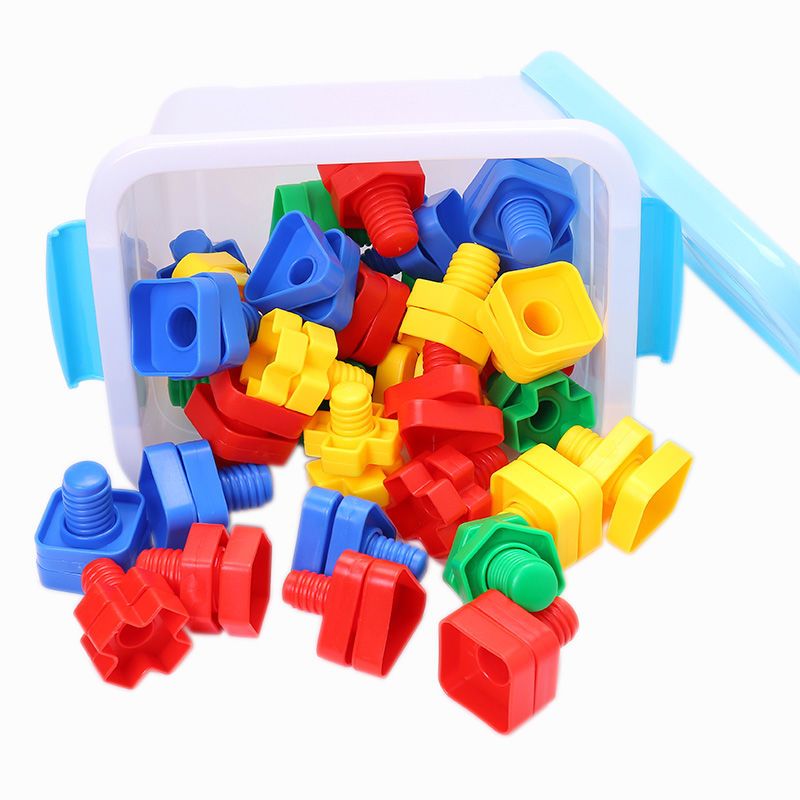 拧螺丝玩具积木宝宝1-3岁早教形状配对拼插玩具螺丝螺母玩具益智