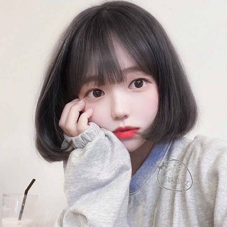 假发女生短发bobo头学生齐肩短直修圆脸可爱网红个性