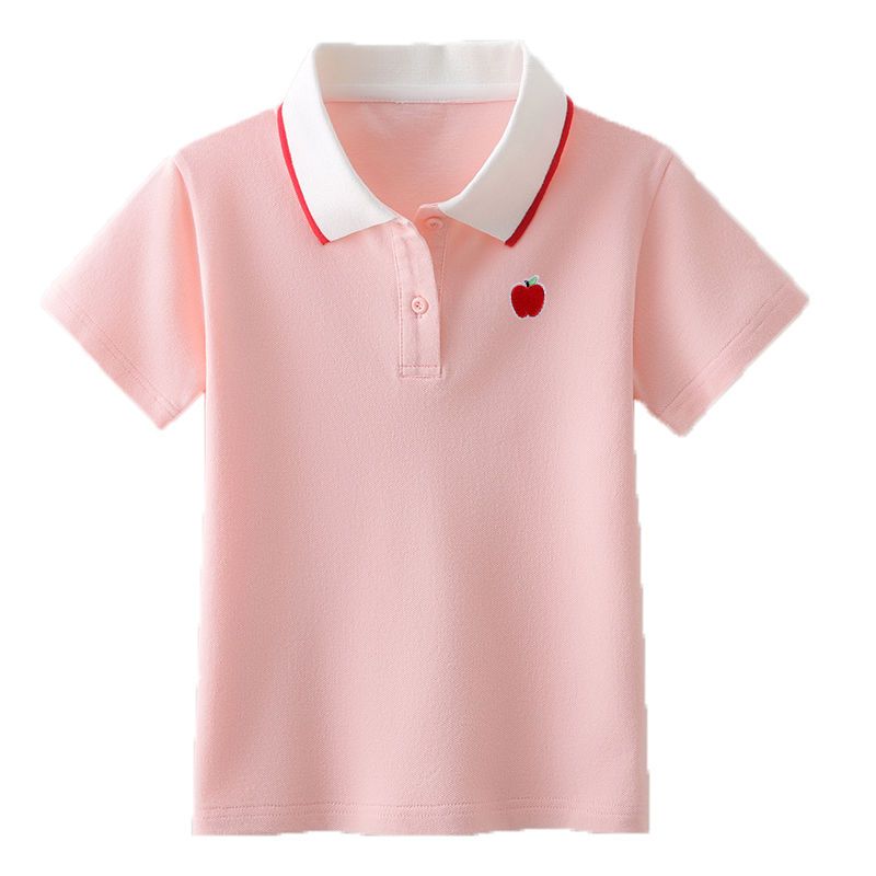 Girls t-shirt summer dress 2021 new college style children's Polo shirt small lapel girl short-sleeved summer big children