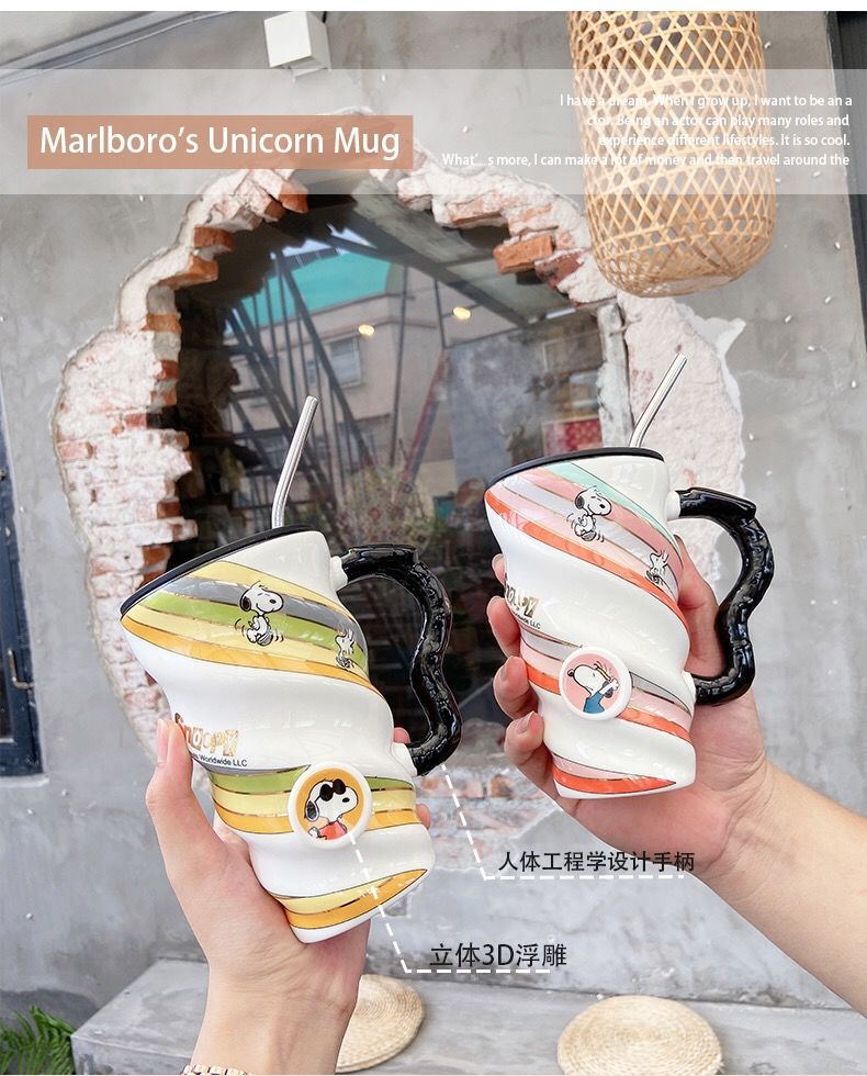 新款北欧ins大容量陶瓷马克杯可爱女情侣杯早餐牛奶杯办公室茶杯