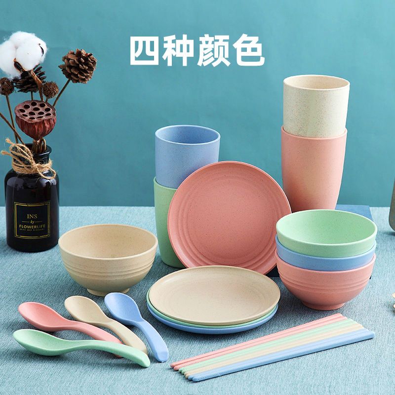Dishes and dishes set tableware dishes and dishes set plastic dishes and bowls set household combination Spoon Set dishes and chopsticks set