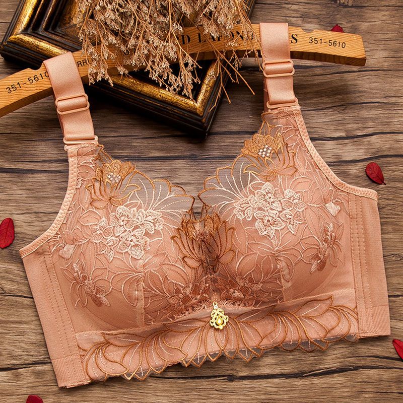 The new no steel ring underwear women gathered small chest adjustable anti-sagging bra sexy young women lace beautiful back bra