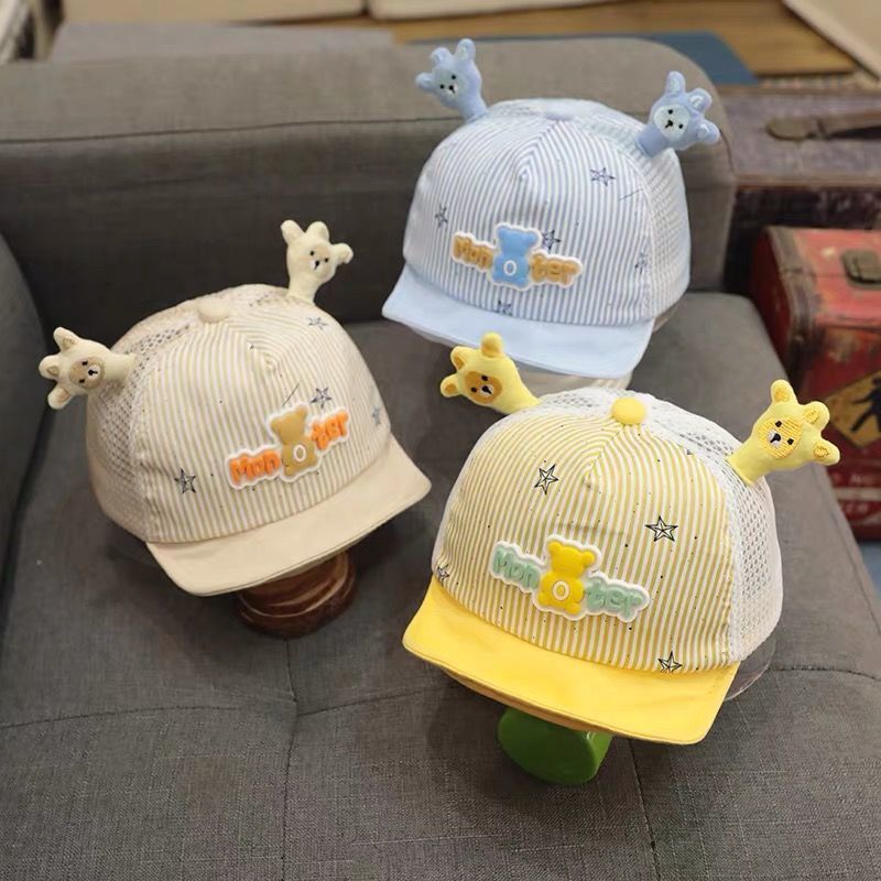 Baby hat summer thin section cute super cute breathable peaked cap tide baby summer shade boy net newborn