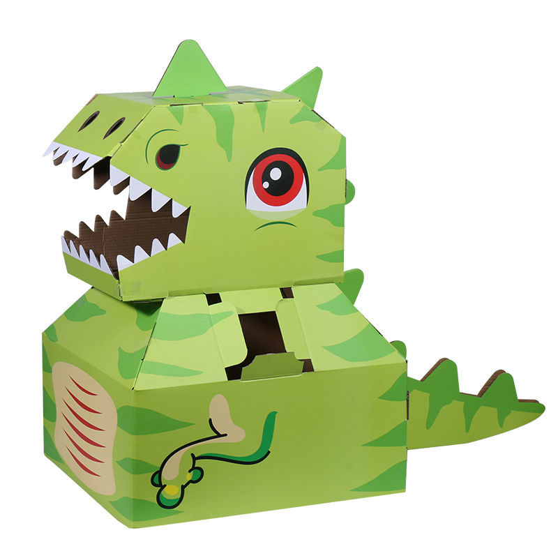 恐龙纸箱可穿戴DIY纸箱抖音同款过家家幼儿园亲子互动儿童玩具