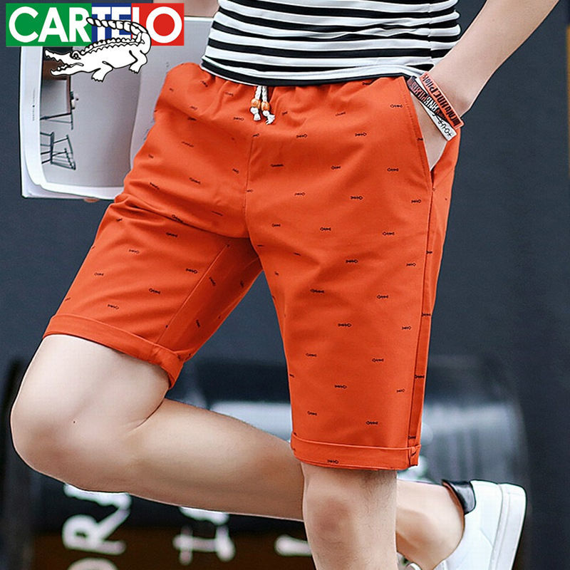 Shorts men's summer trend loose casual cotton Capris men's sports versatile beach pants