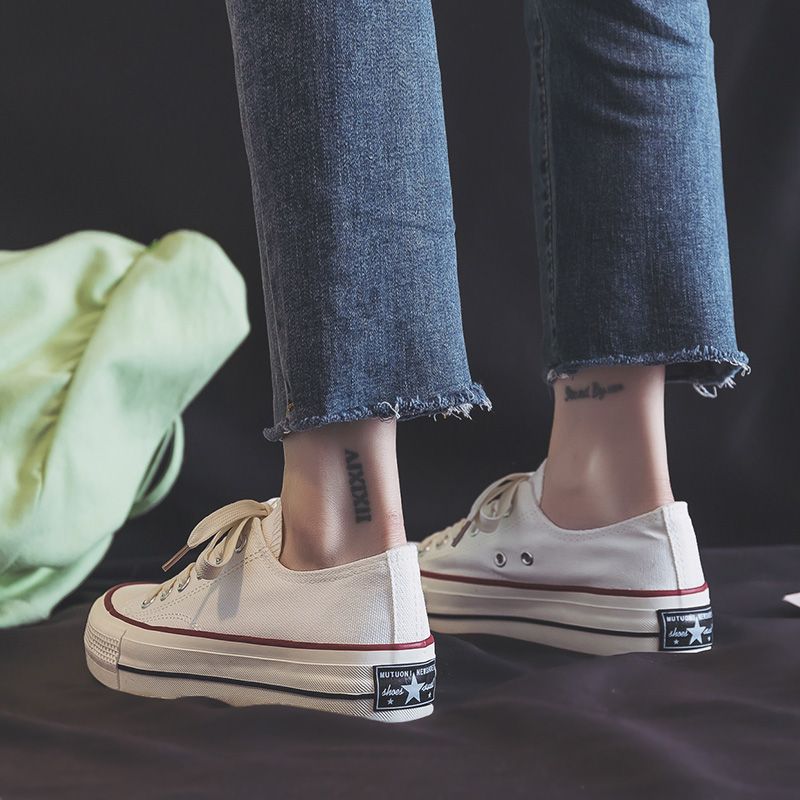厚底帆布鞋女学生夏季薄款2021年新款韩版百搭增高板鞋子女ins潮