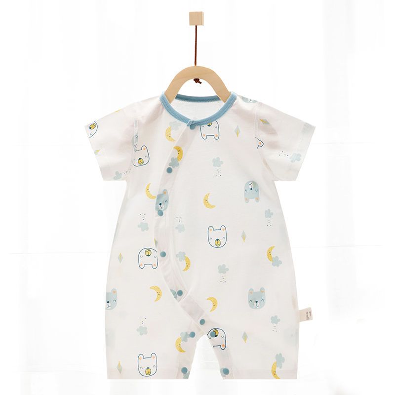 Baby jumpsuit summer thin section baby short-sleeved romper climbing clothes pure cotton summer clothes newborn clothes air-conditioning clothes