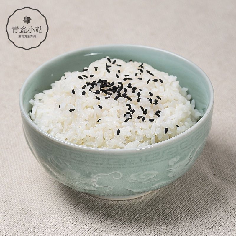 工厂直销包邮米饭碗家用碗简装龙泉青瓷碗套装中式乔迁精品礼盒装