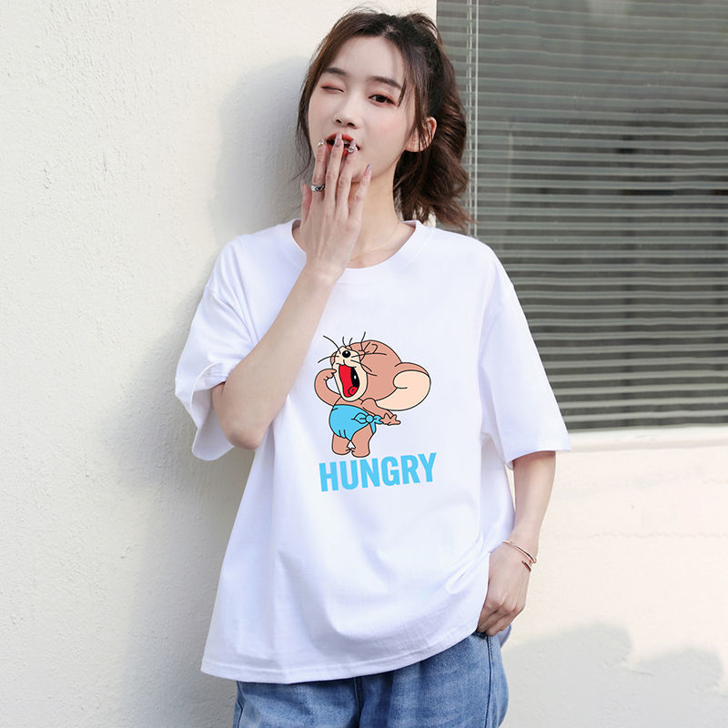Pure cotton short-sleeved student t-shirt women's summer loose Korean version of the tide 2023 new white half-sleeved ins top t-shirt