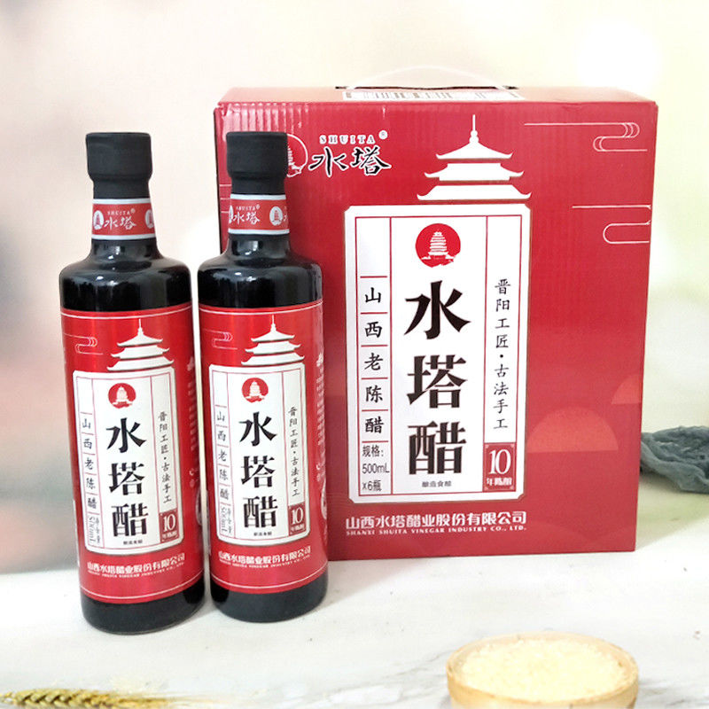 水塔醋水阁楼手工醋6.5°老陈醋500ml十年陈酿 饺子凉拌醋