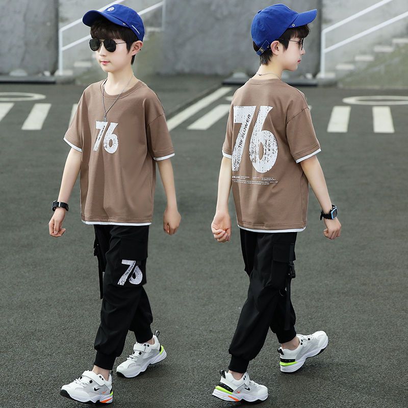 儿童装男童夏装套装新款中大童夏季男孩洋气短袖两件套韩版潮