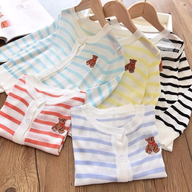 Children's clothing children's ice silk cool sunscreen clothing summer men's and women's breathable light air-conditioning shirt summer new baby clothes