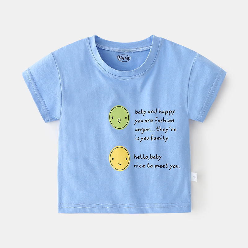 儿童夏季t恤超薄短袖0-3岁男女童宝宝半袖上衣婴儿打底衫童装