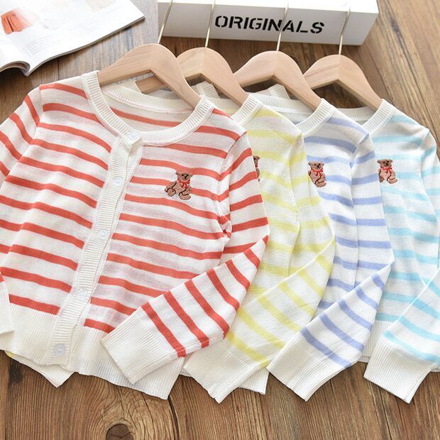 Children's clothing children's ice silk cool sunscreen clothing summer men's and women's breathable light air-conditioning shirt summer new baby clothes