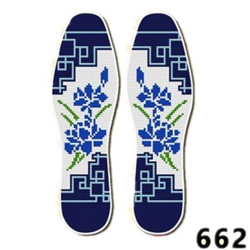 新款半成品十字绣鞋垫带针线印花君子兰刺绣男女吸汗防臭鞋垫包邮【1