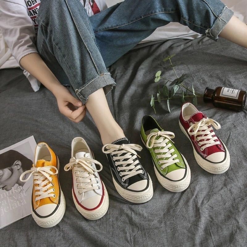 1970s low-top canvas shoes female students Korean version ins Harajuku style  new all-match sneakers Hong Kong style retro shoes