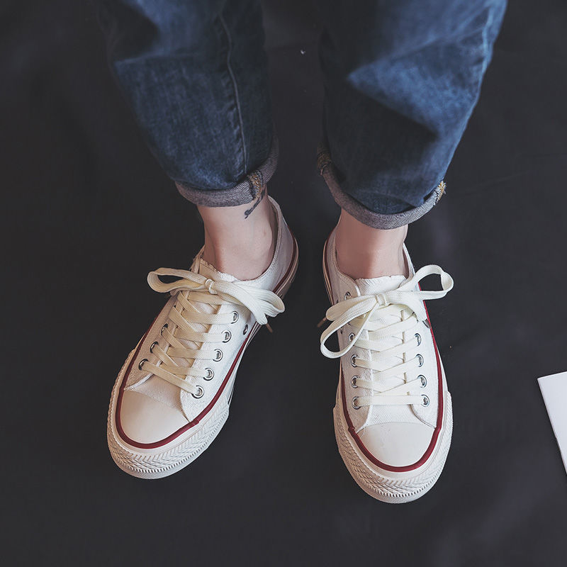 1970s low-top canvas shoes female students Korean version ins Harajuku style  new all-match sneakers Hong Kong style retro shoes