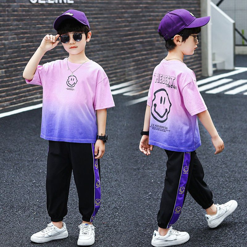 單件/套裝男童夏季2023新款洋氣夏裝中大童韓版T恤兒童休閒防蚊褲