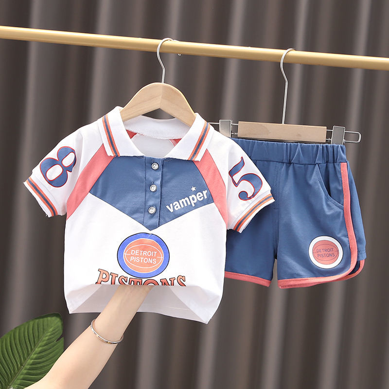 男童夏装套装2023夏季新款1-3岁4儿童洋气宝宝POLO衫短袖两件套潮