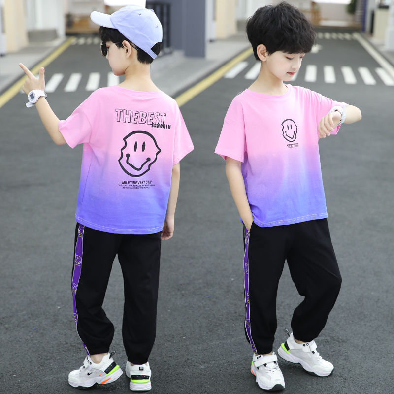 童装男童短袖套装新款帅洋气中大儿童夏装男孩韩版运动半袖潮