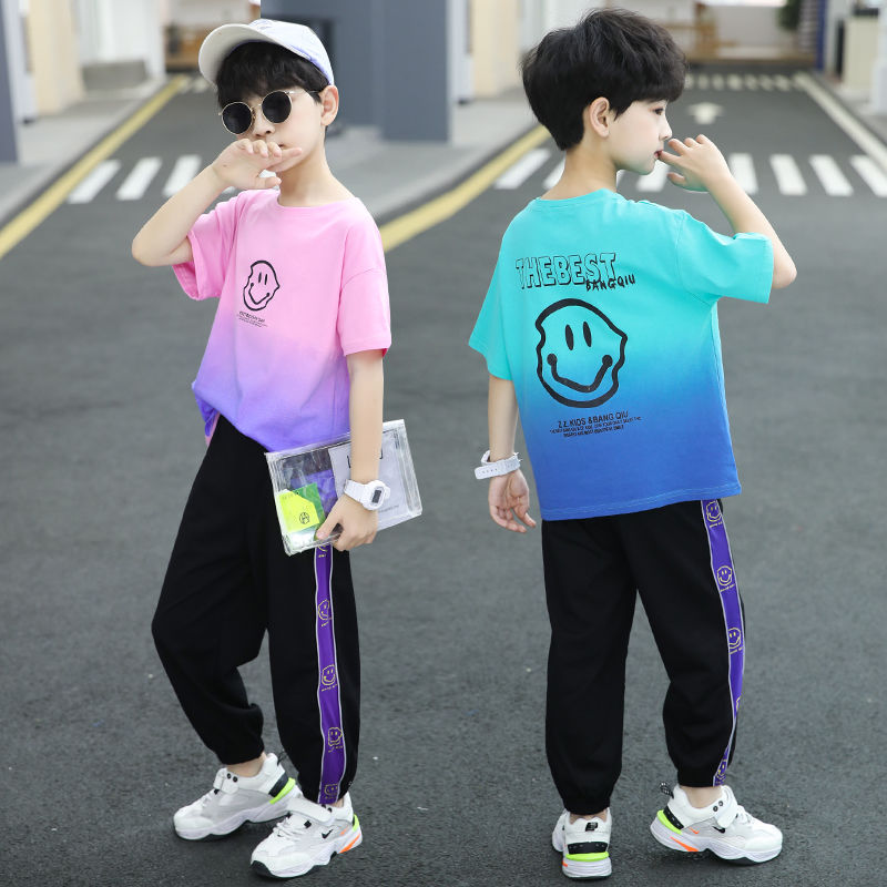 童装男童短袖套装新款帅洋气中大儿童夏装男孩韩版运动半袖潮