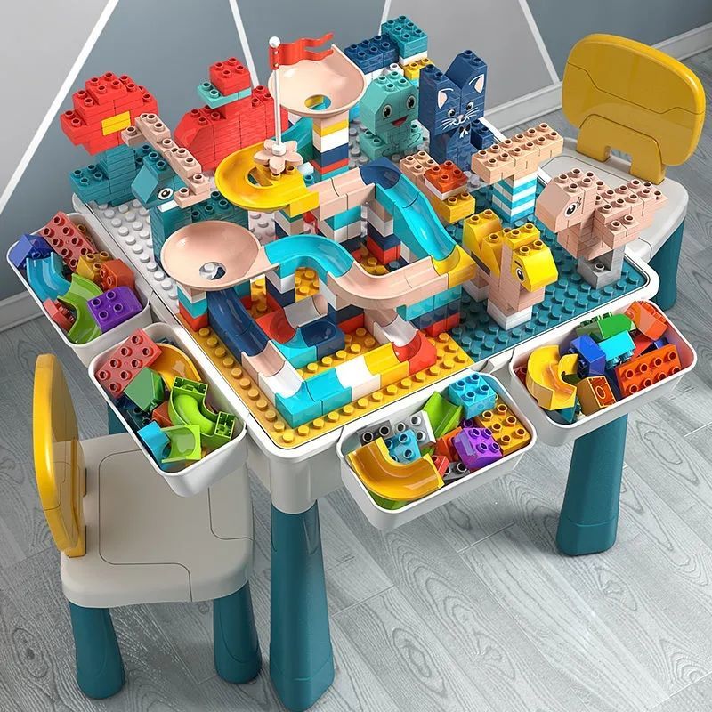 儿童积木桌多功能兼容乐高拼装玩具益智6岁男女孩3宝宝动脑大颗粒