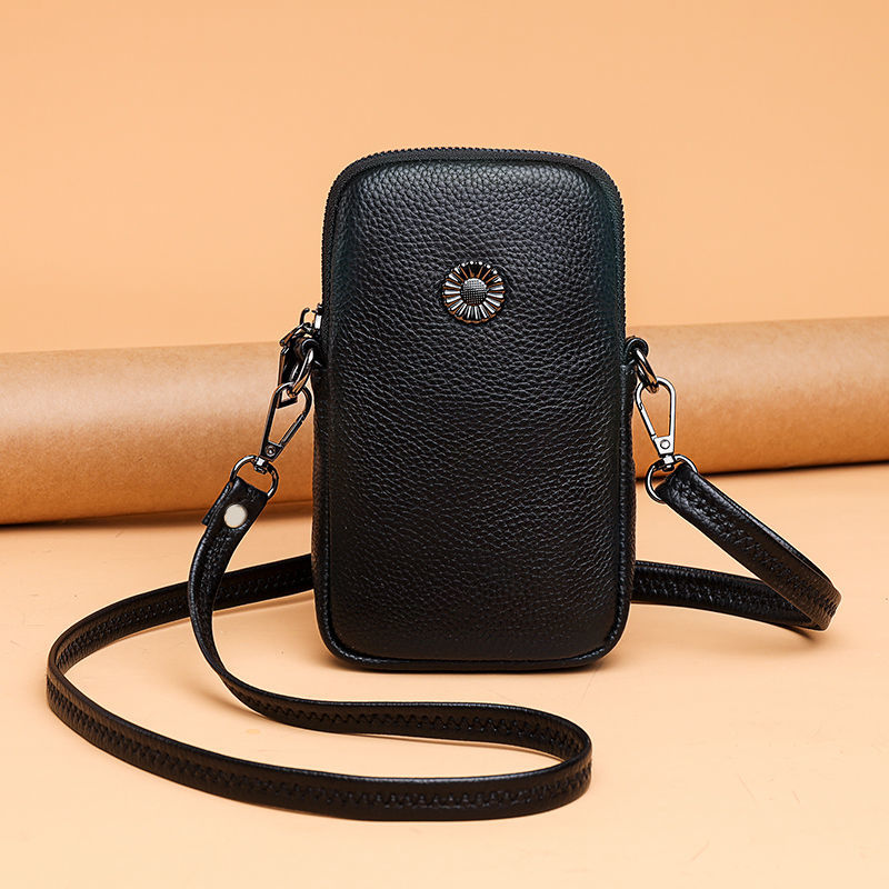Genuine leather bag for women 2023 new mobile phone bag crossbody bag for women large pebbled leather vertical coin bag mini small bag