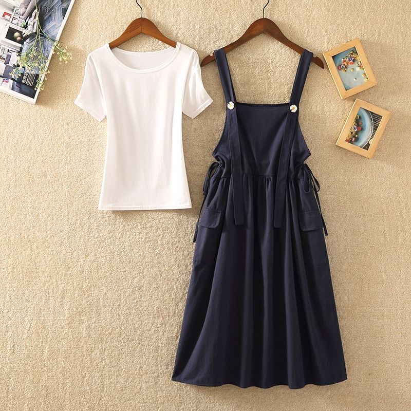 [Pure Cotton] 2023 New College Style Suspender Skirt for Small People Ins Fairy Skirt Student Forest Skirt Super Fairy