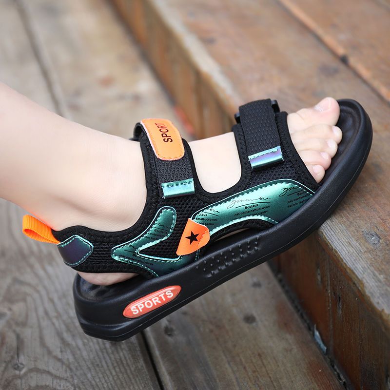 新款夏季学生男童沙滩鞋防滑软底儿童凉鞋中大童男孩鞋子ABC