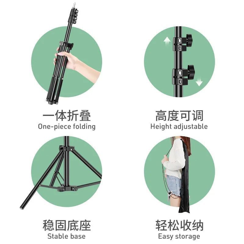54243-手机支架抖音主播直播设备多功能摄影器材户外落地式三脚架自拍杆-详情图