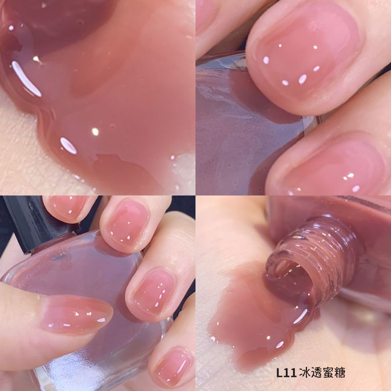 可剝指甲油冰透孕婦兒童水性免烤學生裸色顯白可撕拉美甲女蜜糖色