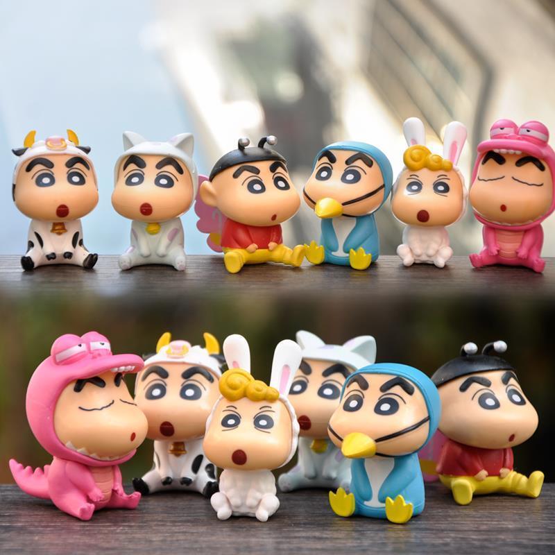 New Internet celebrity Crayon Shin-chan blind box animation peripheral doll cute car cartoon animal shape desktop ornaments