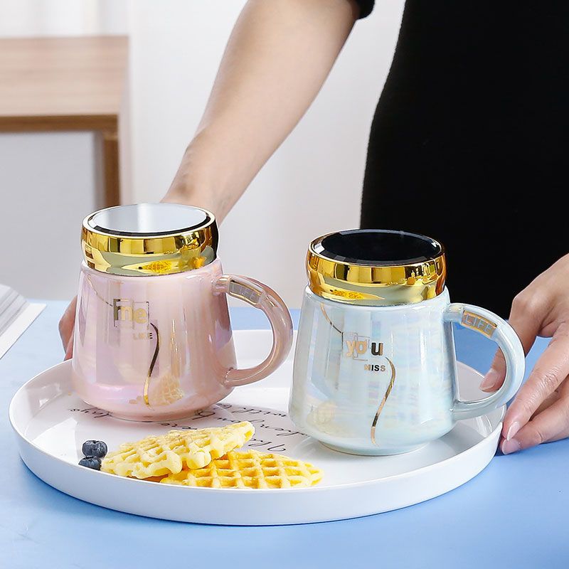定制马克杯带盖勺创意大容量陶瓷喝水杯女男办公室情侣家用茶杯子