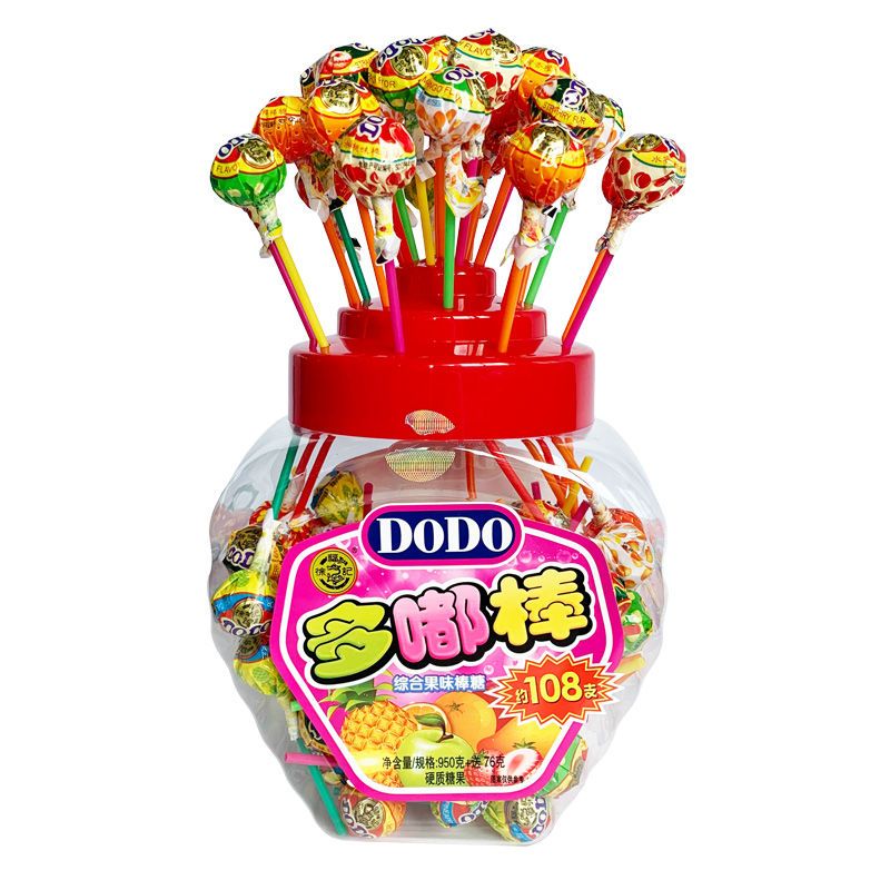 棒棒糖徐福记DODO多嘟棒桶装罐装混合水果口味糖果零食六一儿童节