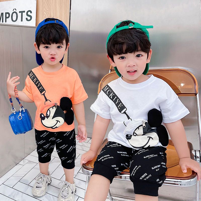 男童洋气春装套装新款韩版1-2岁3宝宝两件套儿童帅气装夏款潮