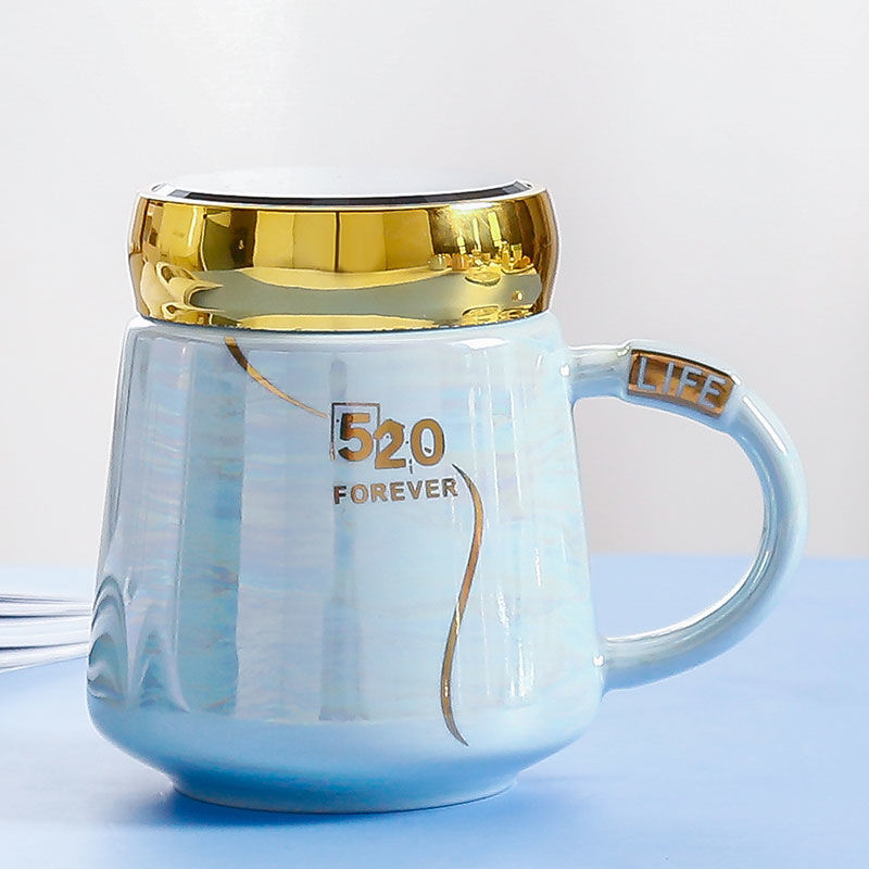 定制马克杯带盖勺创意大容量陶瓷喝水杯女男办公室情侣家用茶杯子