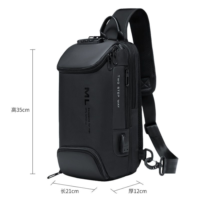Men's Trendy Chest Bag, Large-capacity Multifunctional Anti-theft Crossbody Bag For Travel, Outdoor Sports, And Casual Use_voghion.com