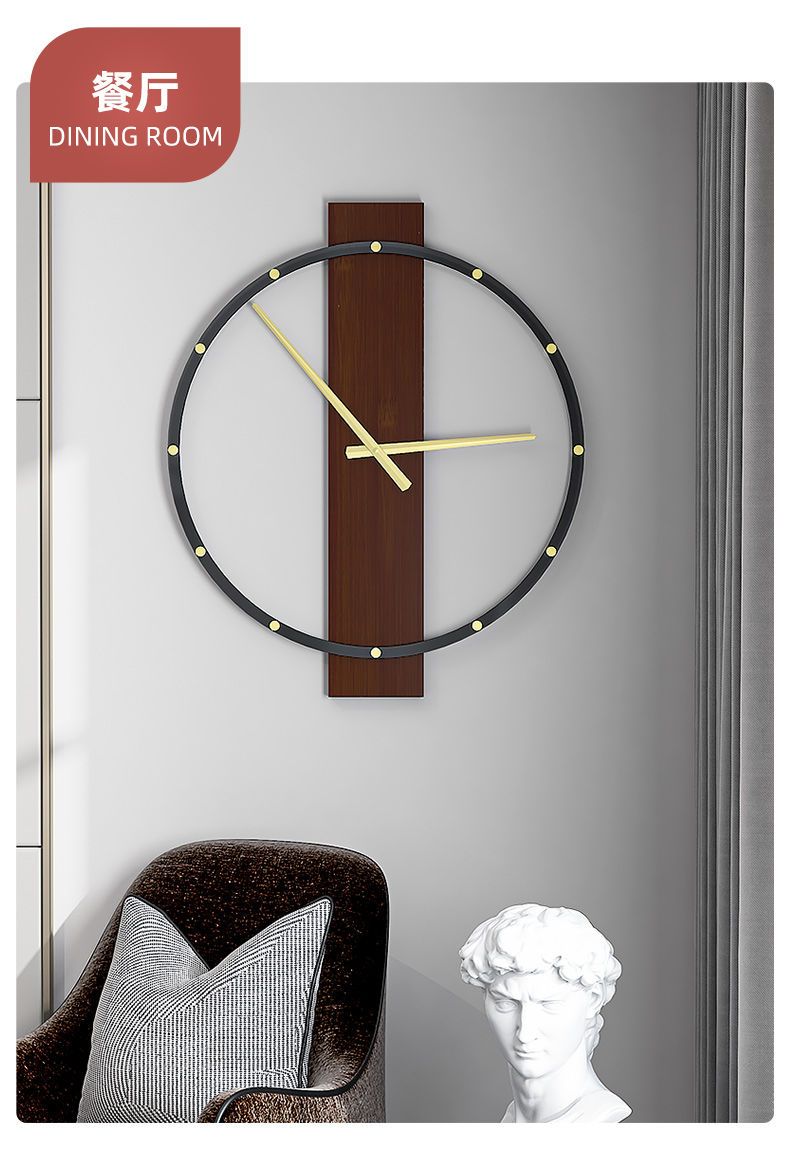 挂钟表客厅家用装饰卧室时钟挂墙上免打孔静音简约创意现代北欧风