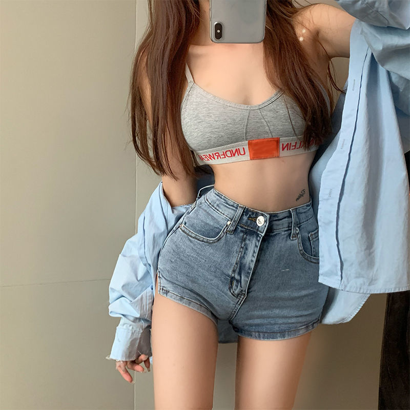 歐美辣妹牛仔褲女夏季緊身薄款熱褲ins潮短褲高腰小開叉提臀褲子