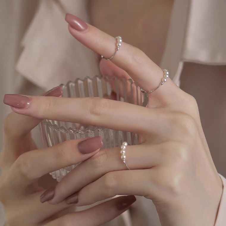 Japanese simple pearl open ring new fashion INS Korean version internet celebrity ring elegant literary hand jewelry