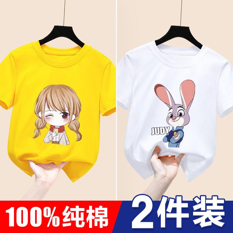 女童短袖t恤純棉新款夏裝兒童透氣時髦打底衫中大童洋氣寬鬆上衣