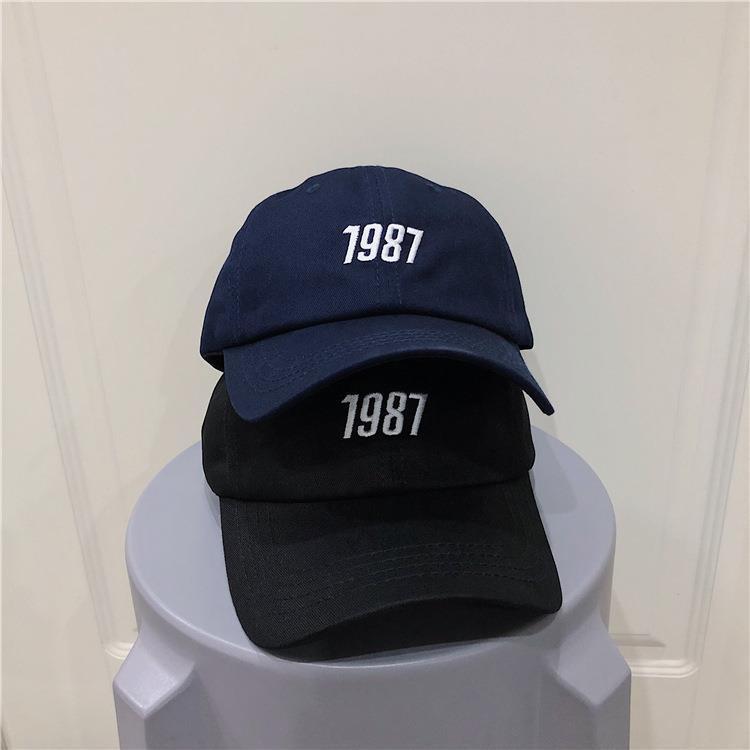 Spring and summer new Korean version of the wild ins1987 letter peaked cap female student trendy sunscreen baseball cap hat female