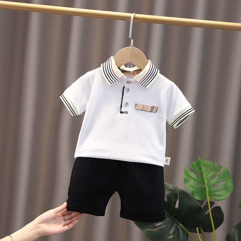 Boys' summer clothes baby foreign style suit  new children children's casual children's clothes from 01 to 5 years old short sleeved clothes