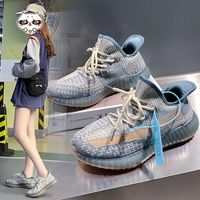椰子鞋女2022夏季新款透气飞织运动鞋女学生韩版百搭ins老爹鞋潮