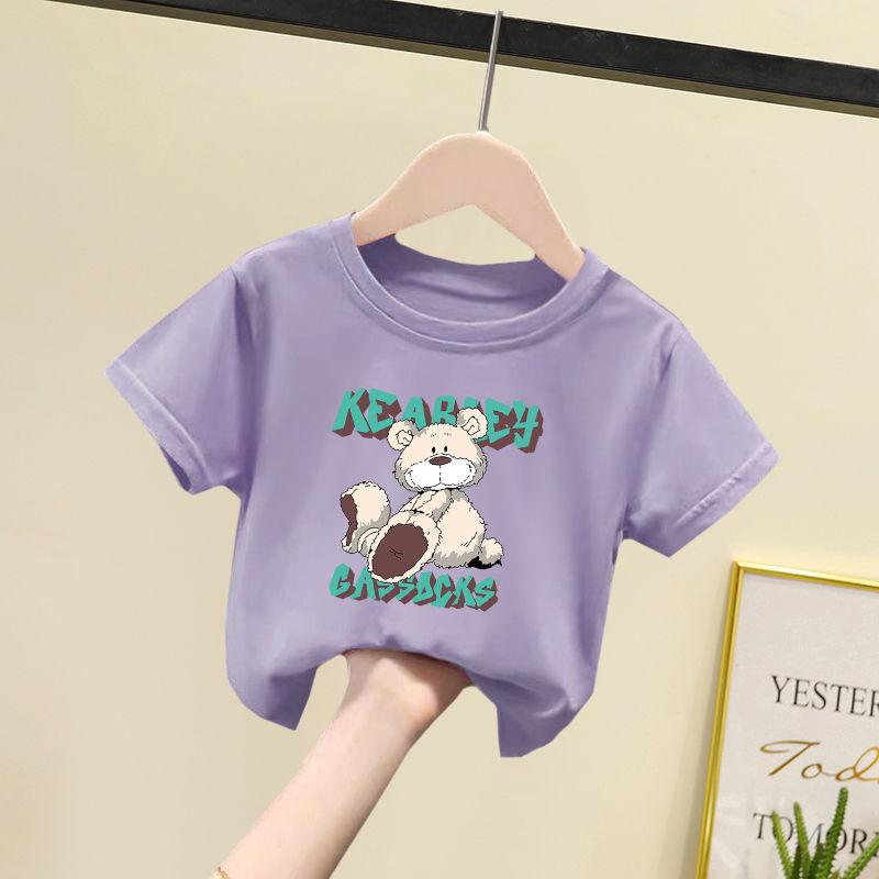 Boys and girls short-sleeved cotton T-shirt new summer small, medium and large children's bottoming shirt handsome baby loose top tide