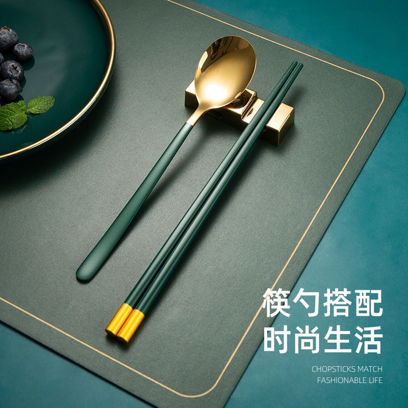 筷子家用防霉防滑高档欧式轻奢ins风网红高颜值合金筷子家庭筷子