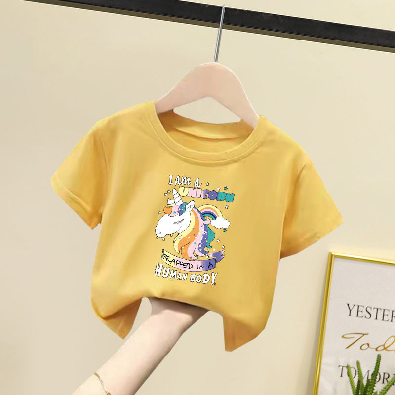 Boys and girls short-sleeved cotton T-shirt new summer small, medium and large children's bottoming shirt handsome baby loose top tide