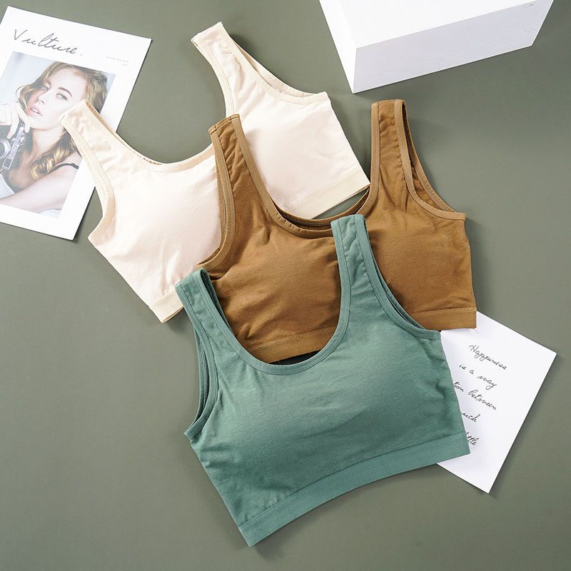 Ou Shibo vest style underwear girls new bra female students Korean version without steel ring gathered beautiful back bra